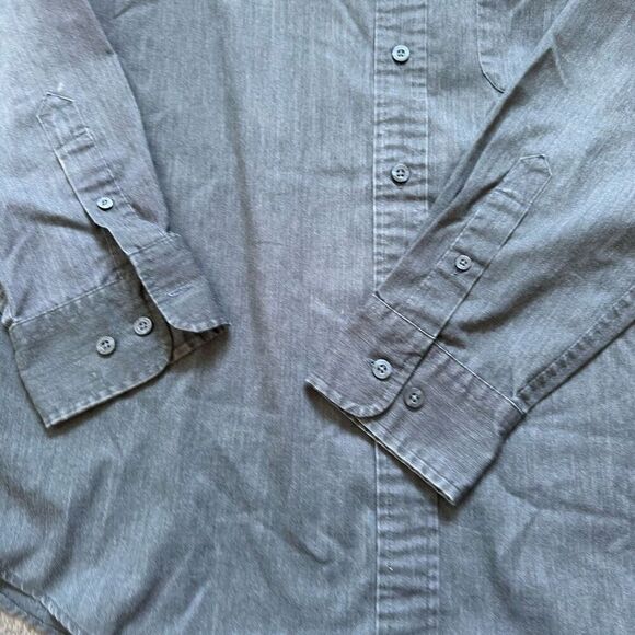 Dockers Button Down Long Sleeve Shirt Size Medium Stain Defender Cotton Blend - Picture 5 of 16